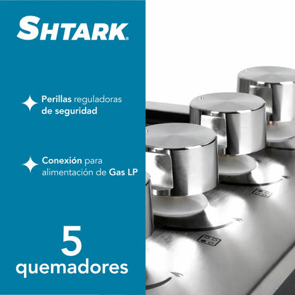 Parrilla  Shtark A Gas 5 Quemadores Acero Inoxidable Empotrable Plateado