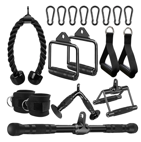 KIT DE AGARRES PARA GYM 10 PIEZAS NEGRAS