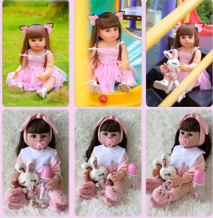 Muñeca 2 cambios de ropa y accesorios 55 cm