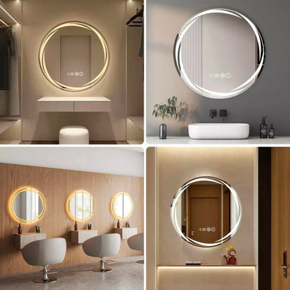 Espejo led con ajuste de hora 60x60cm
