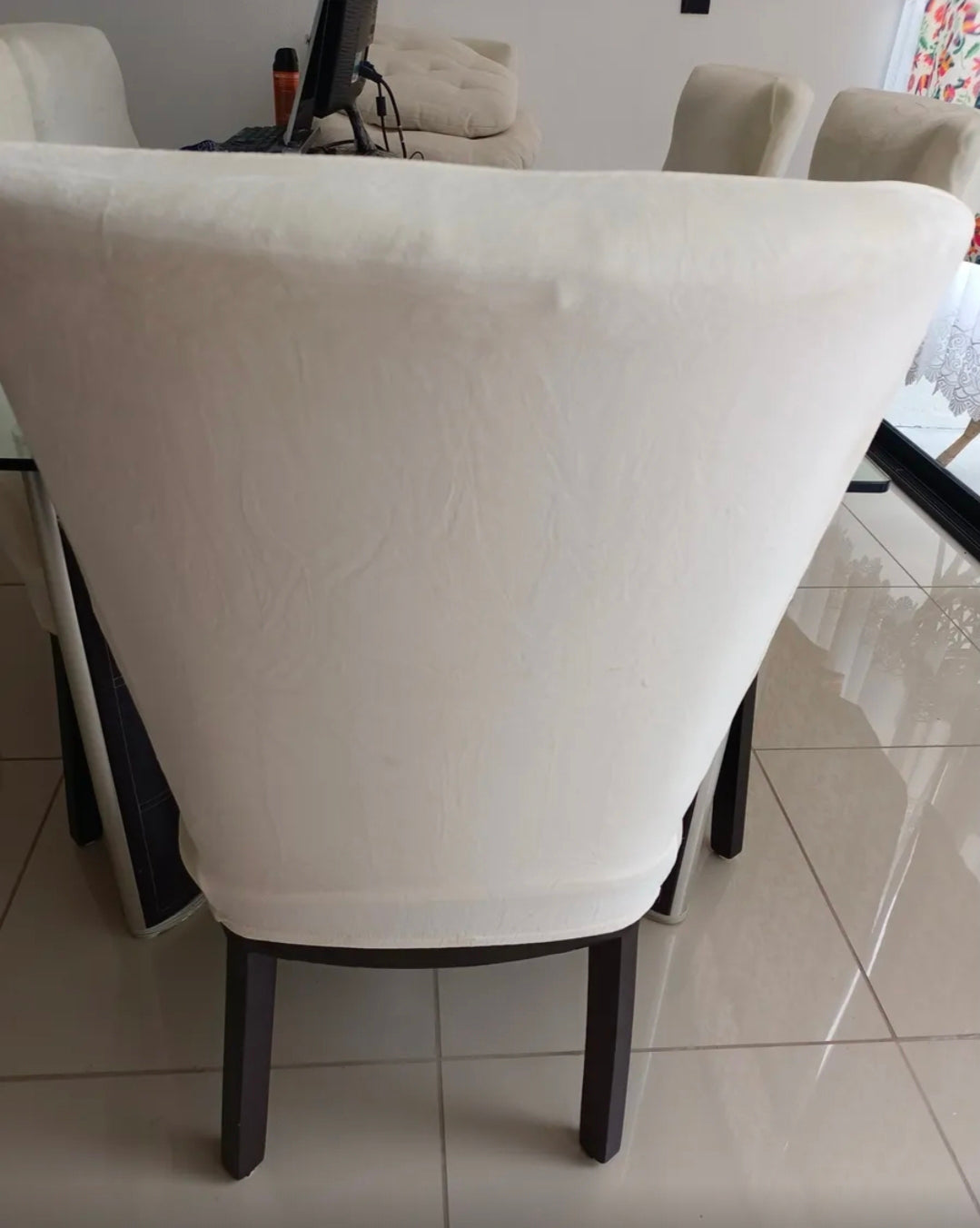 Funda silla de comedor 6 piezas tipo terciopelo