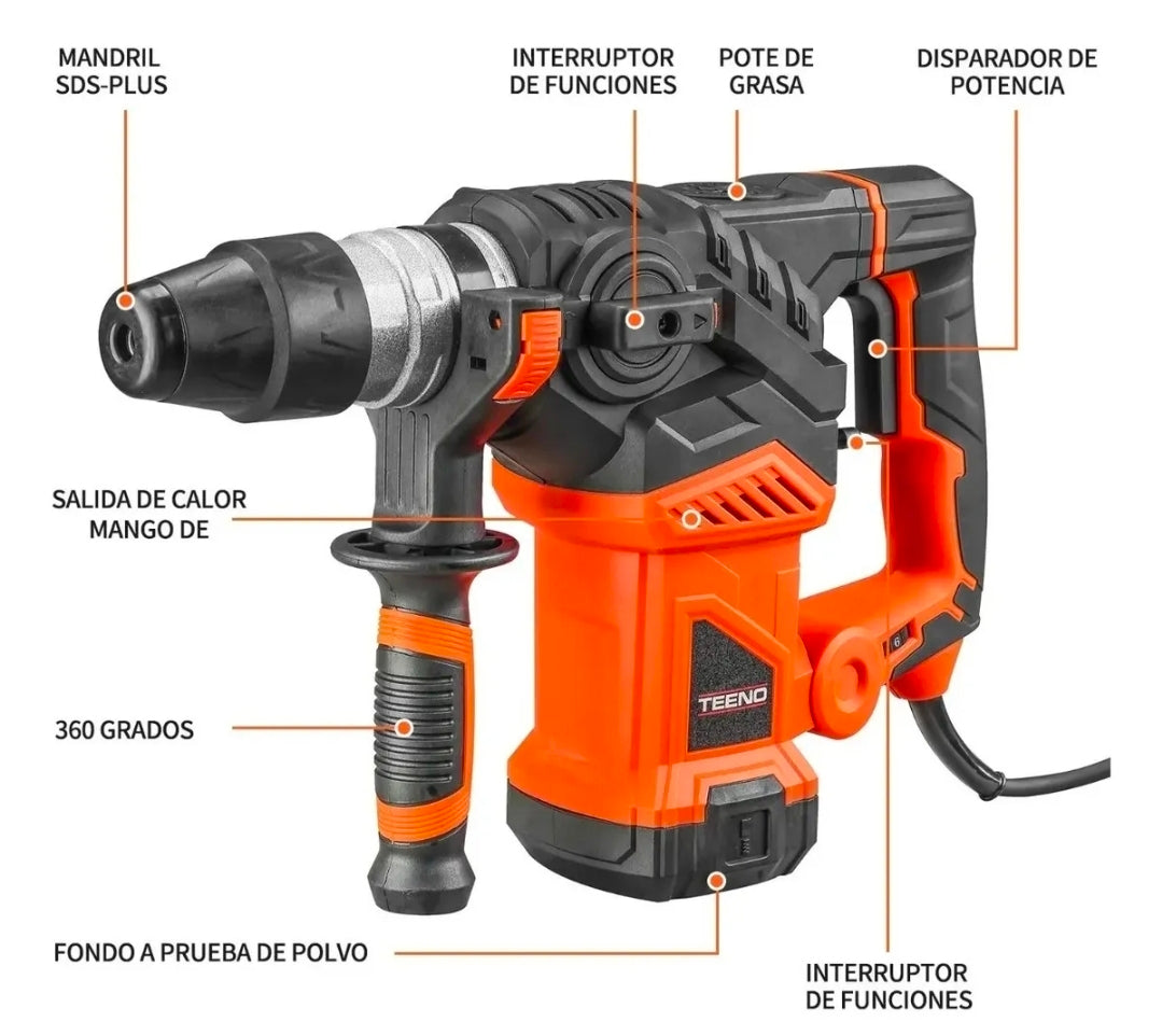 Rotomartillo Industrial con 1500w De Potencia