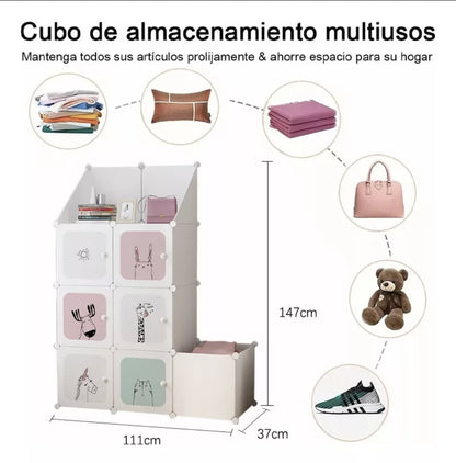 Closet Para niños 9 puertas y cesto