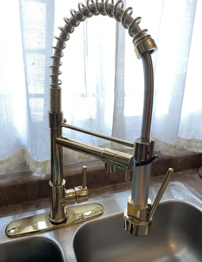 Grifo mono mando con llave flexible de acero inoxidable