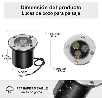 8 Lámparas de piso 3W luz cálida
