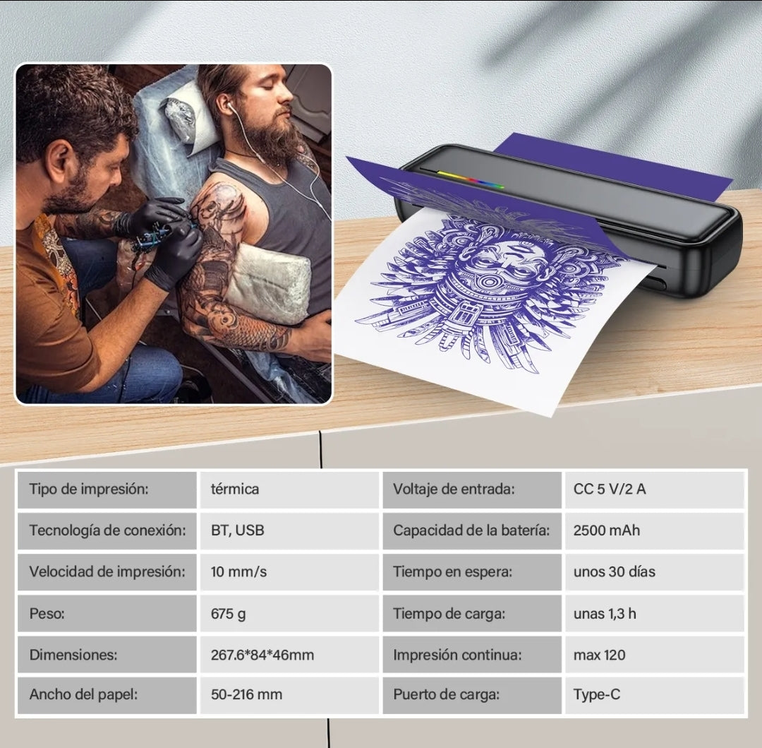 Impresora térmica para tatuajes a4
