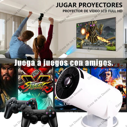 Proyector led Android Wifi Profesional Mini Portátil Con 2 Gamepads Y Más De 20000 Juegos Incorporados