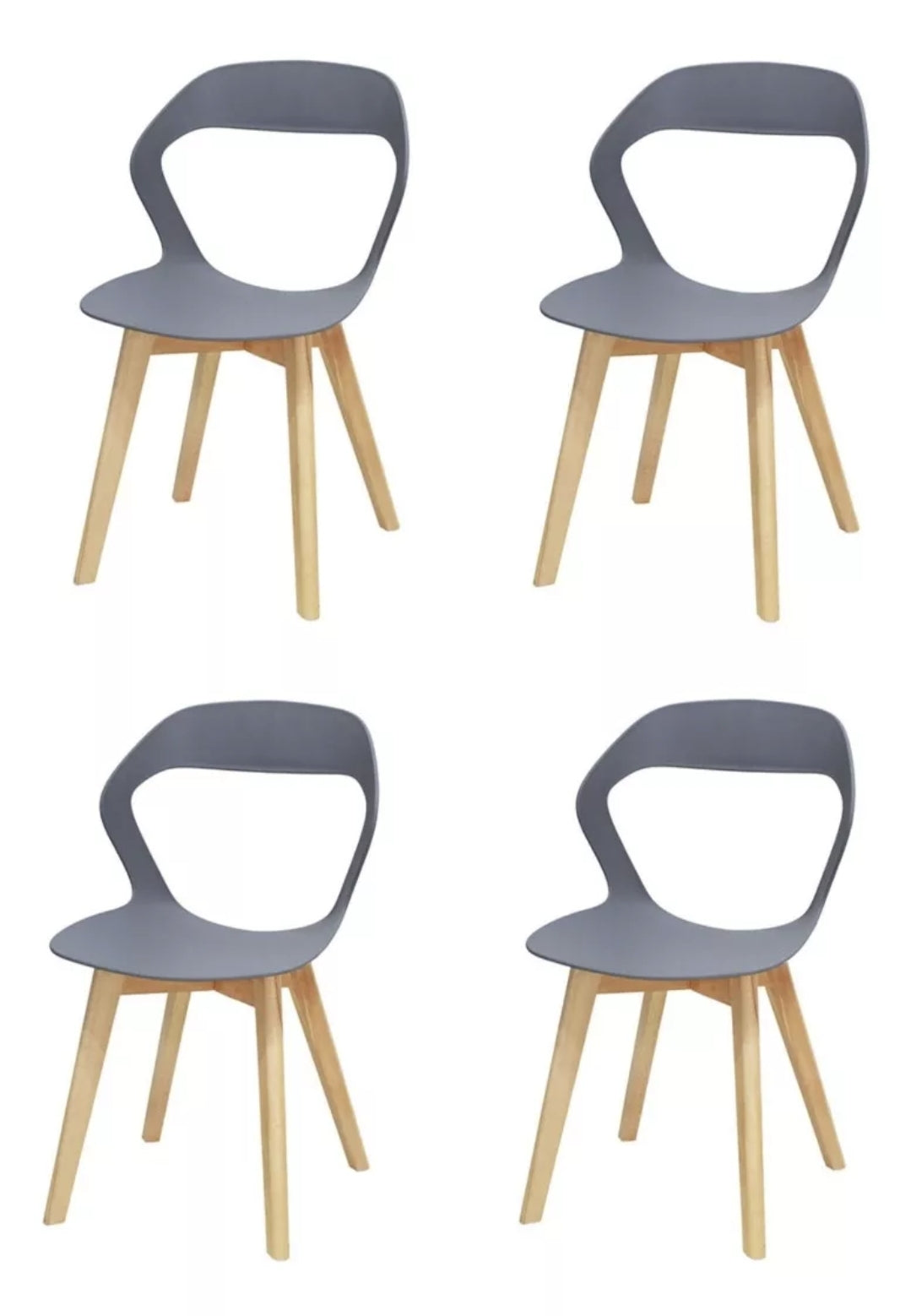 Set 4 Sillas Para Comedor Moderna Estructura