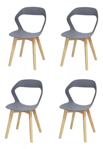 Set 4 Sillas Para Comedor Moderna Estructura