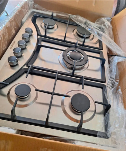 Parrilla A Gas Empotrable Estufa De Mesa 5 Quemadores Lp/nat Color Plateado