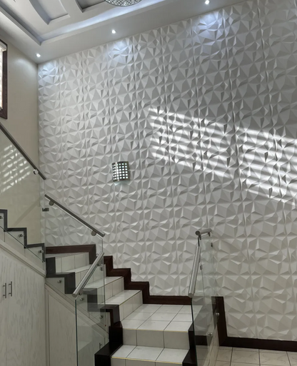 Paneles pvc decorativo 50x50 cm blanco / negro