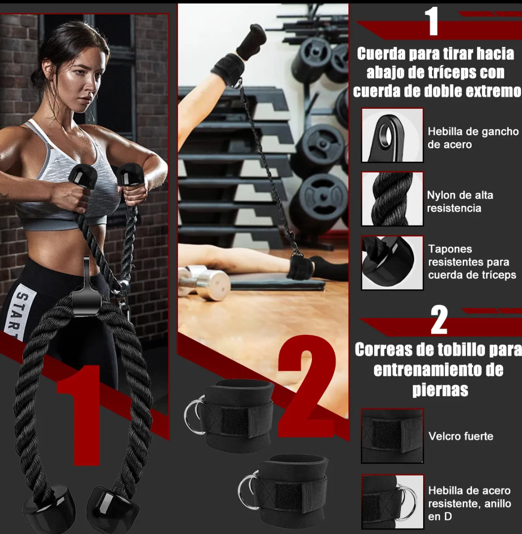 KIT DE AGARRES PARA GYM 10 PIEZAS NEGRAS