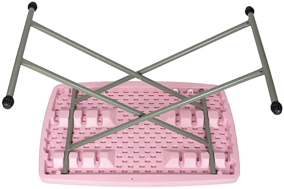 Mesa de exterior Plegable de plástico color rosa