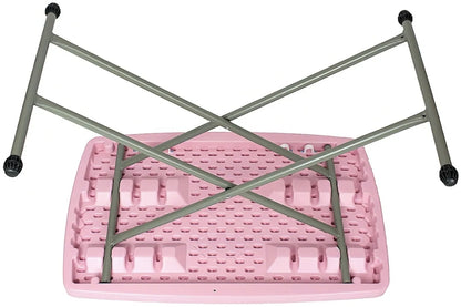 Mesa de exterior Plegable de plástico color rosa