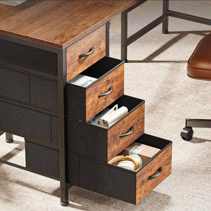 Escritorio de oficina L con cajones Color Madera Veteada