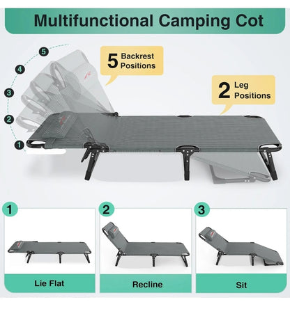 Catre plegable con respaldo
