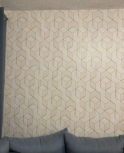 Papel tapiz para pared Oro Hexagonal Autoadhesivo