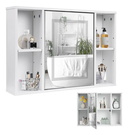 Espejo con luz LED y mueble organizador 40x60cm