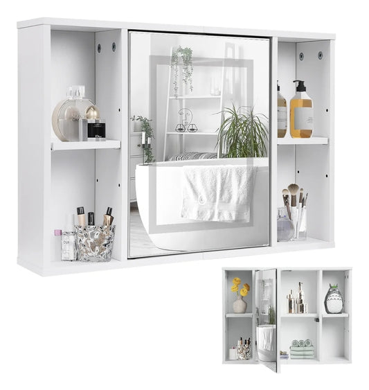 Espejo con luz LED y mueble organizador 40x60cm