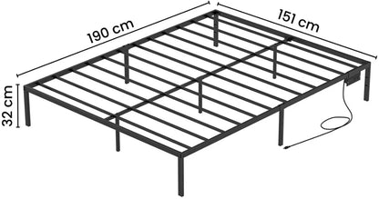 Base De Cama Plegable De Metal Con Enchufe Usb