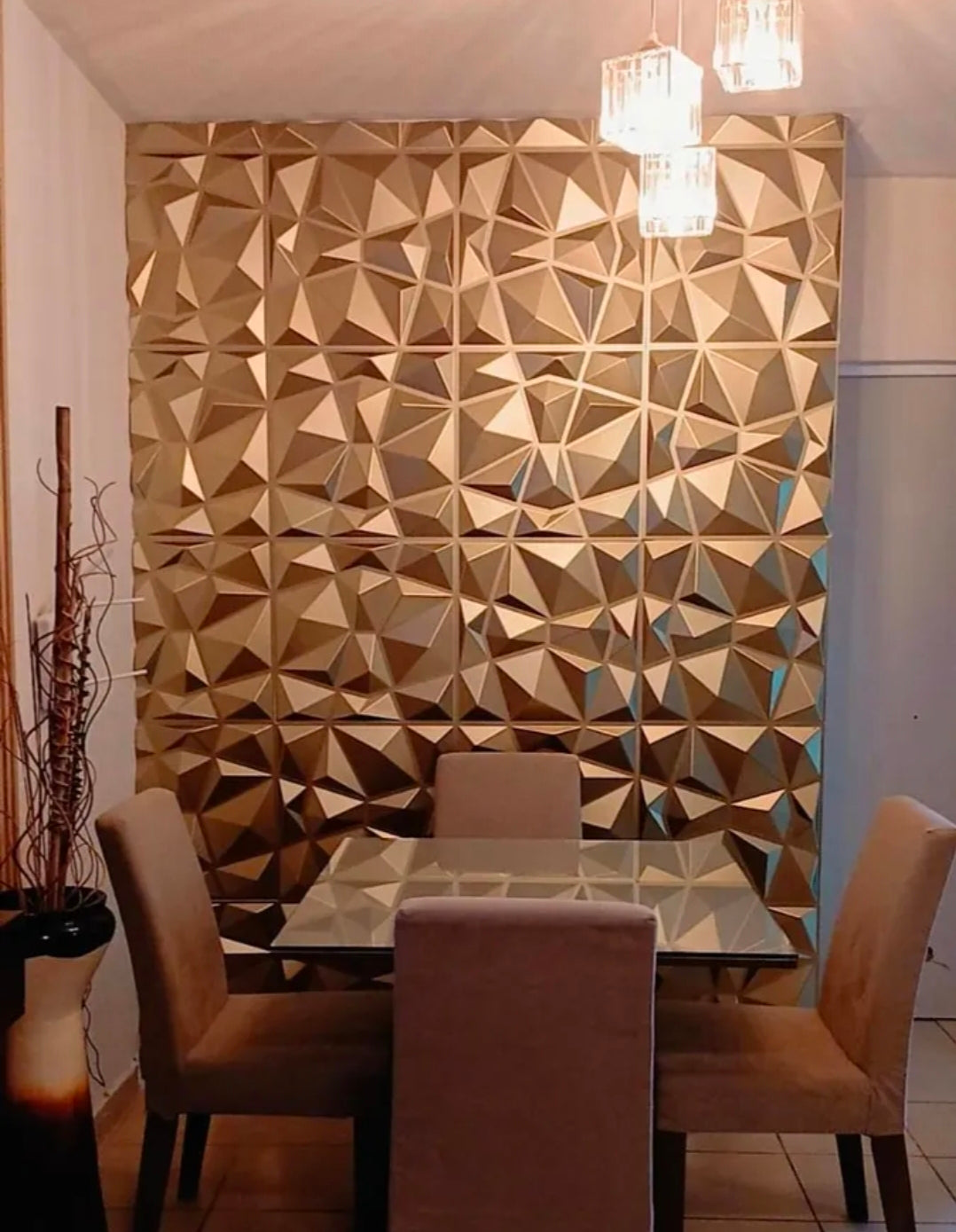 Paneles pvc dorado 50x50cm