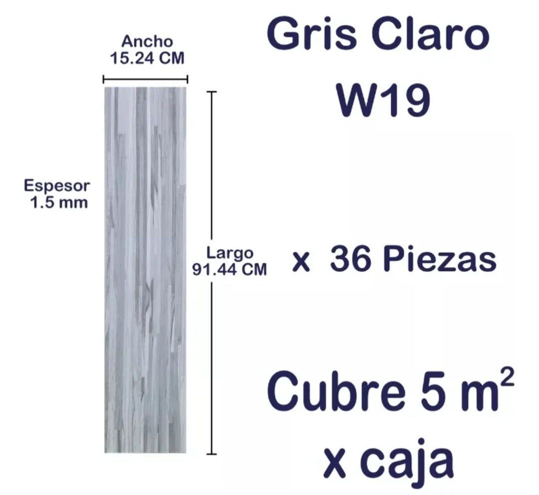Piso Duela vinilica imitación madera 36 pz / 5m²
