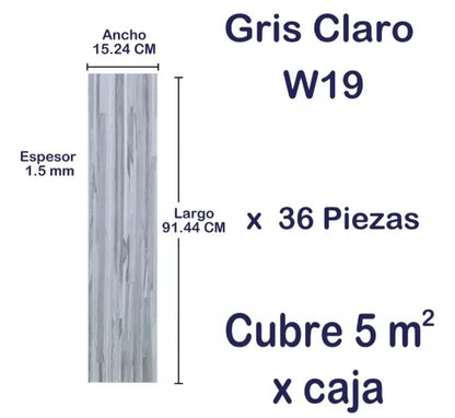 Piso Duela vinilica imitación madera 36 pz / 5m²