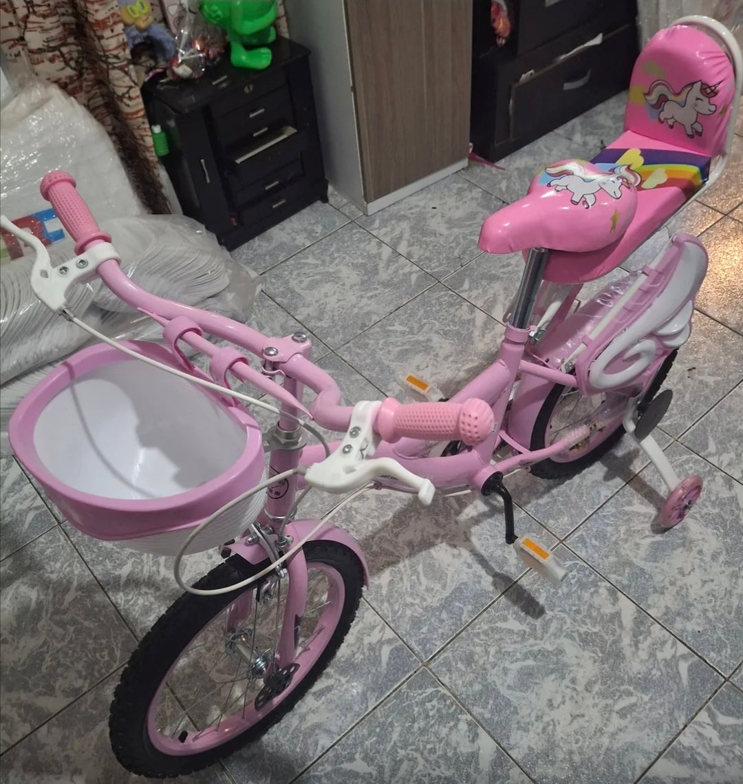 Bicicleta Infantil R16 rosa 4-12 Años Con Ruedas Auxiliares Rgb