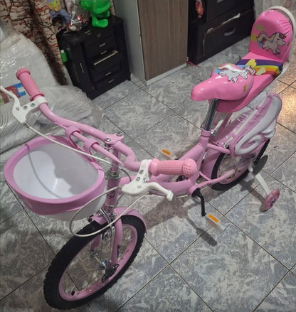 Bicicleta Infantil R16 rosa 4-12 Años Con Ruedas Auxiliares Rgb
