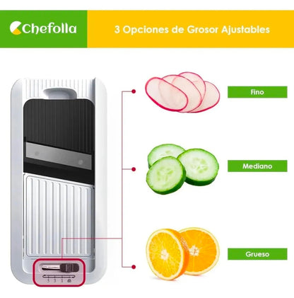 Rallador cortador multifuncional  13 en 1 con contenedor y espiralizador ajustable