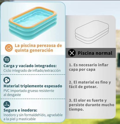 Alberca Inflable Rectangular Familia Piscinas 305*183*56cm