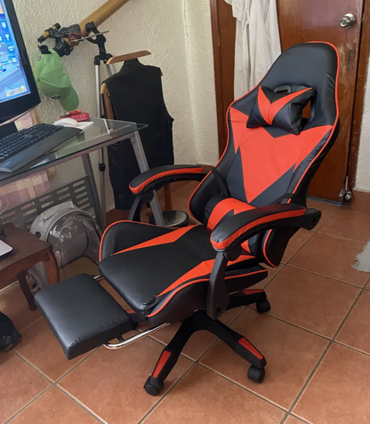 Silla Gamer Reclinable Giratoria Ergonómica Cómoda 2 Masajes