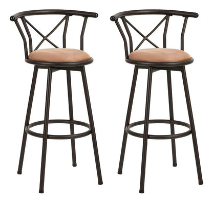 4 Taburetes De Bar Giratorios De Metal Retro Color Marrón