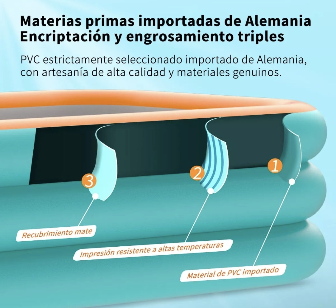 Alberca Inflable Rectangular Familia Piscinas 305*183*56cm
