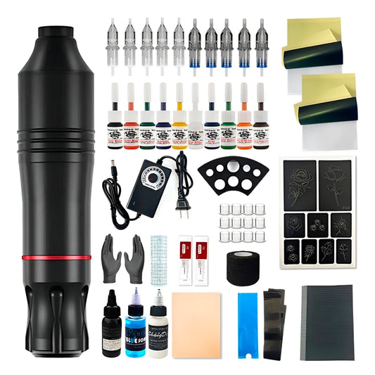 Kit  Para Tatuar Profesional Con 12 Tintas