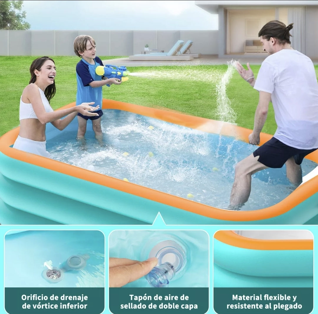 Alberca Inflable Rectangular Familia Piscinas 305*183*56cm