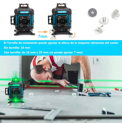 Nivel láser autonivelante 360° con receptor