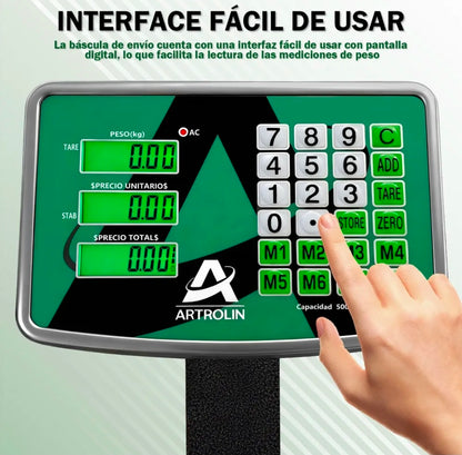 Báscula Comercial Digital 500 Kg Industrial Con Plataforma