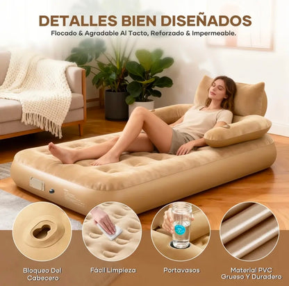 Colchón Inflable Individual Con Bomba Eléctrica
