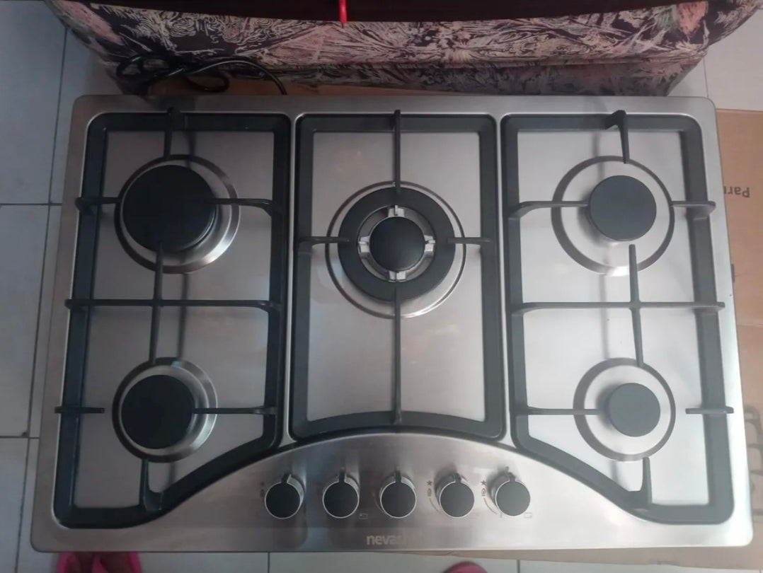 Parrilla A Gas Empotrable Estufa De Mesa 5 Quemadores Lp/nat Color Plateado