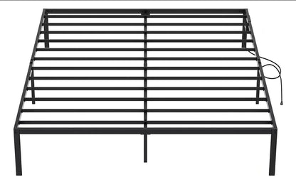 Base De Cama Plegable De Metal Con Enchufe Usb