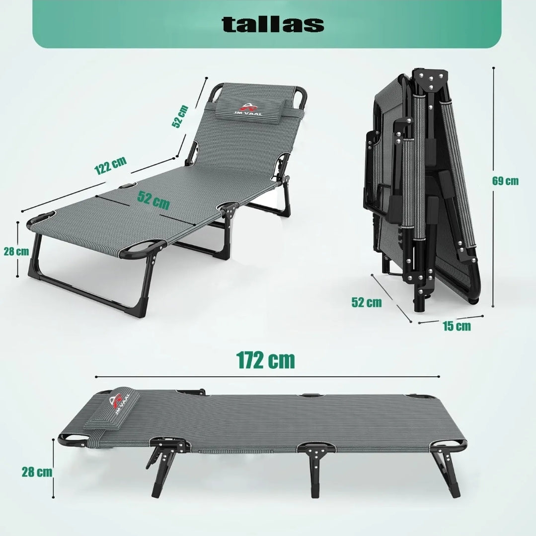 Catre plegable con respaldo
