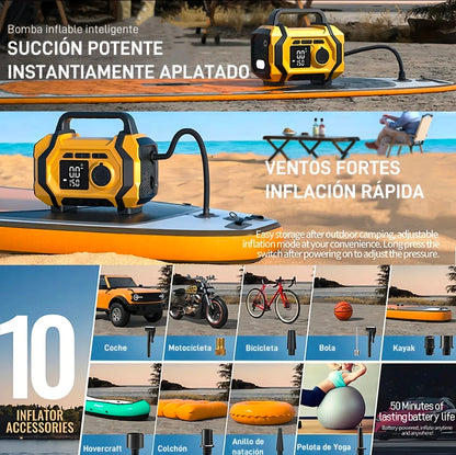 Arrancador De Batería De Auto Compresor De Aire 8000a Inflador 150psi Con Pantalla Con Smart Clip