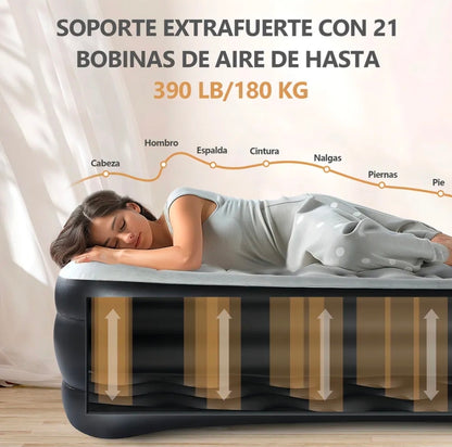 Colchón Inflable Individual Con Bomba Eléctrica