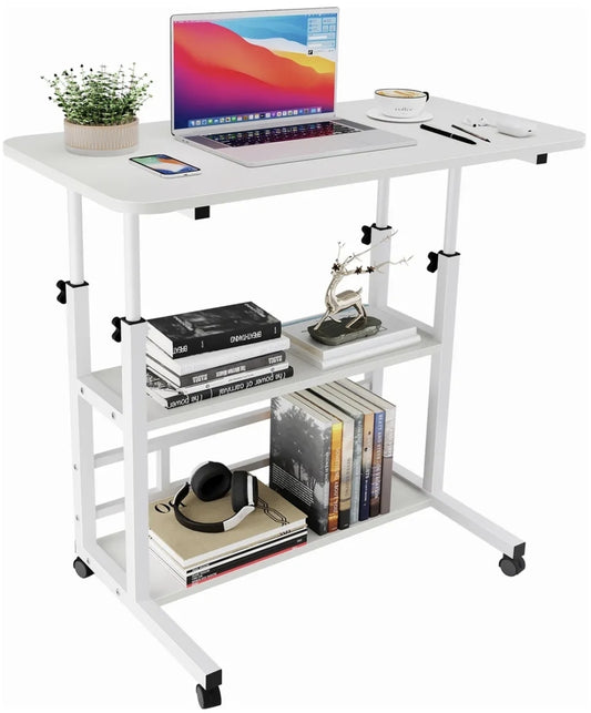 Mesa Para Computadora 60x40cm Altura Ajustable Con Ruedas