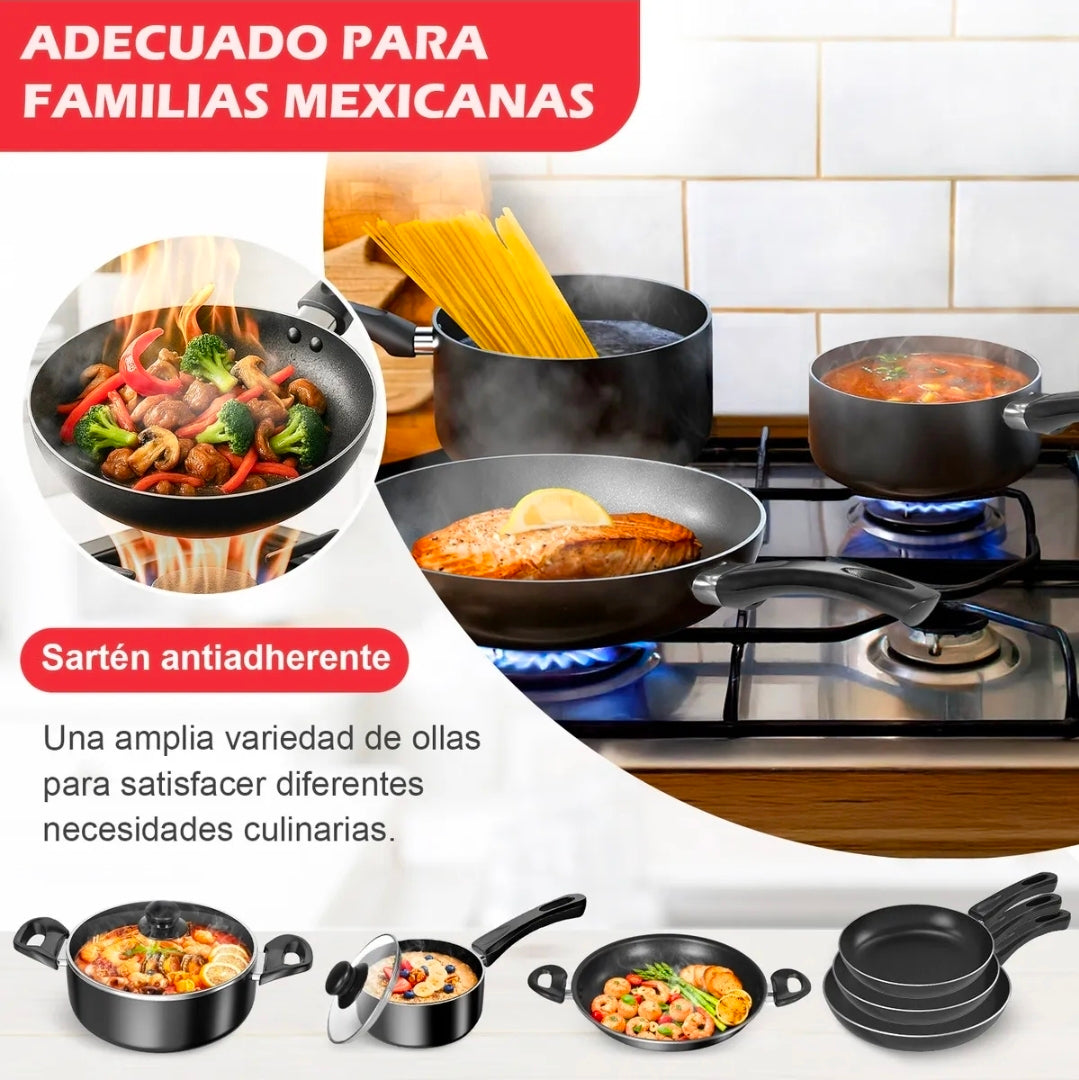 Batería de cocina Aluminio Antiadherente 22 piezas