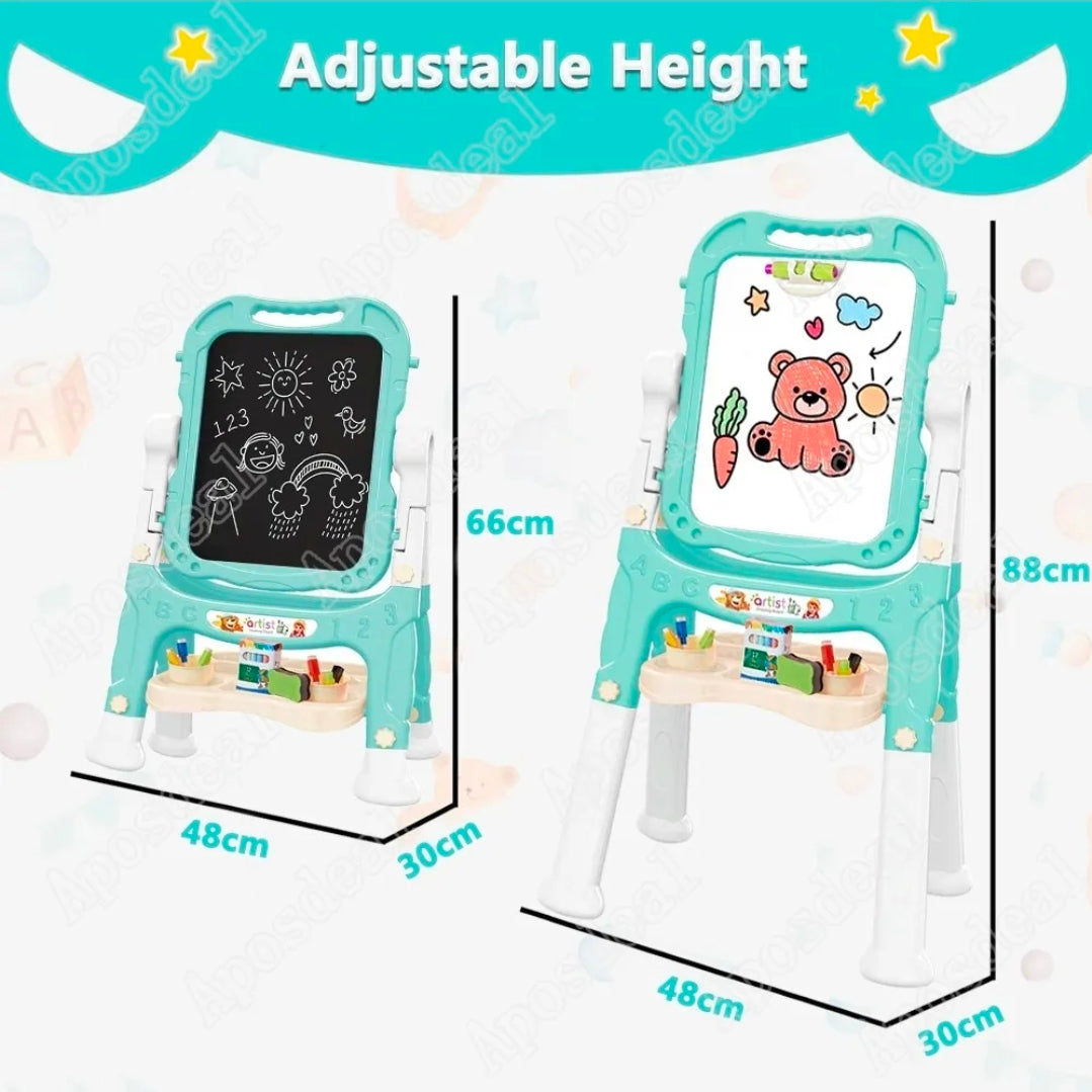 Caballete para niños ajustable con accesorios