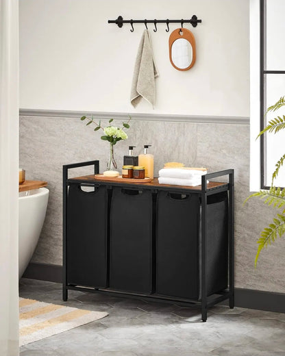 Cesto Para Ropa Sucia Con 3 Bolsas De Tela Oxford