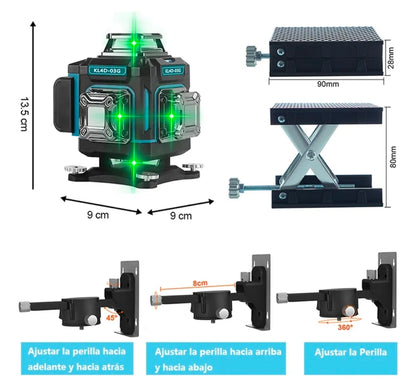 Nivel láser autonivelante 360° con receptor