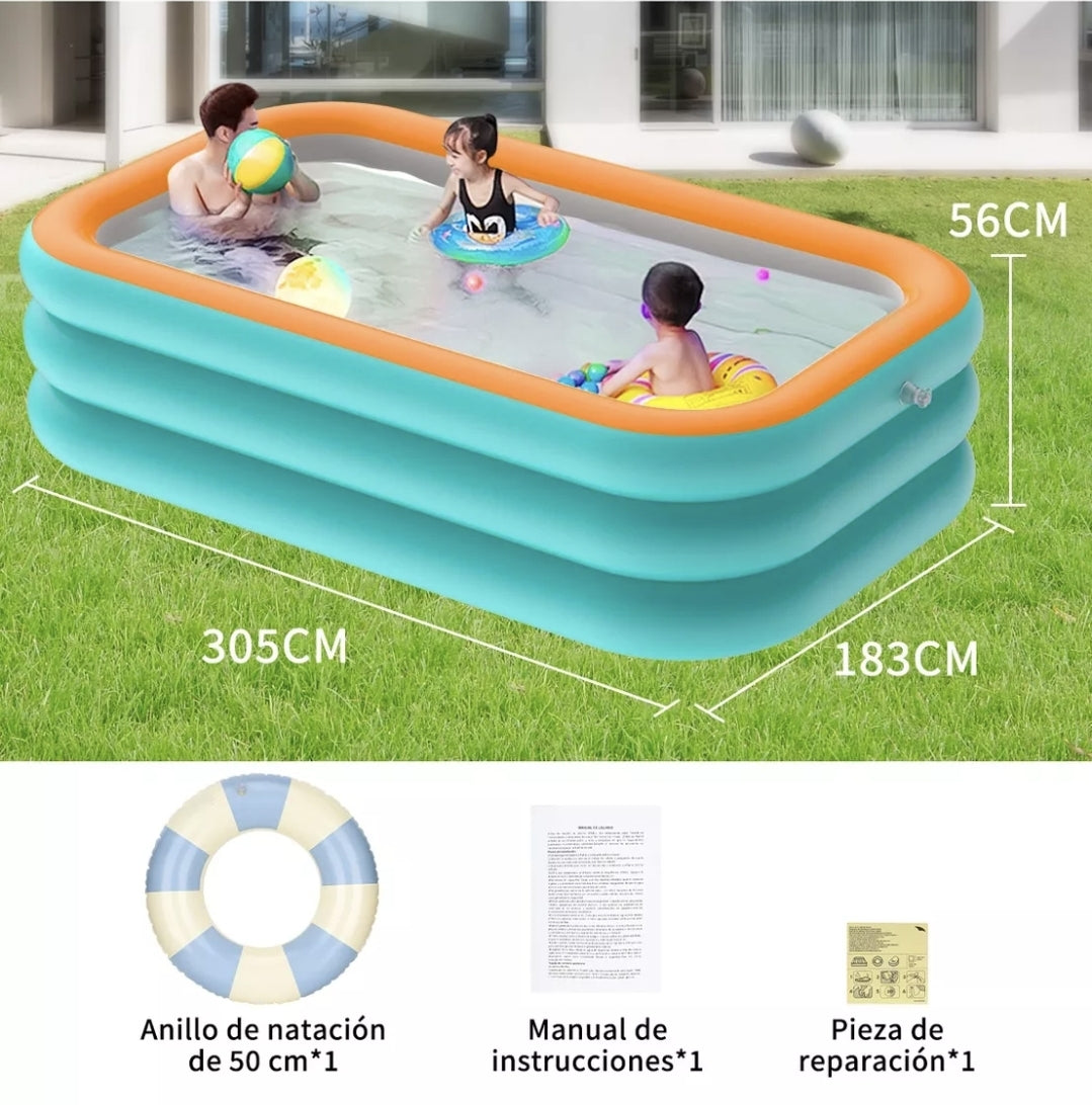 Alberca Inflable Rectangular Familia Piscinas 305*183*56cm